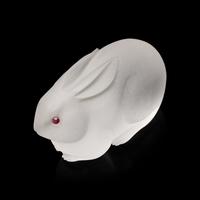A Carved Rock Crystal and Sapphire Inset Figure of a Rabbit