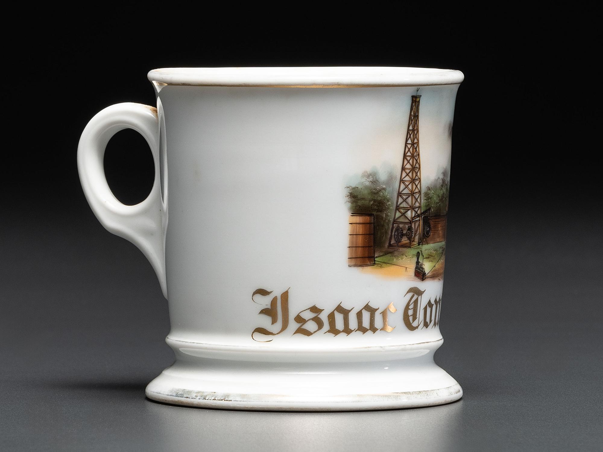 An Oil Rigger's Porcelain Occupational Shaving Mug