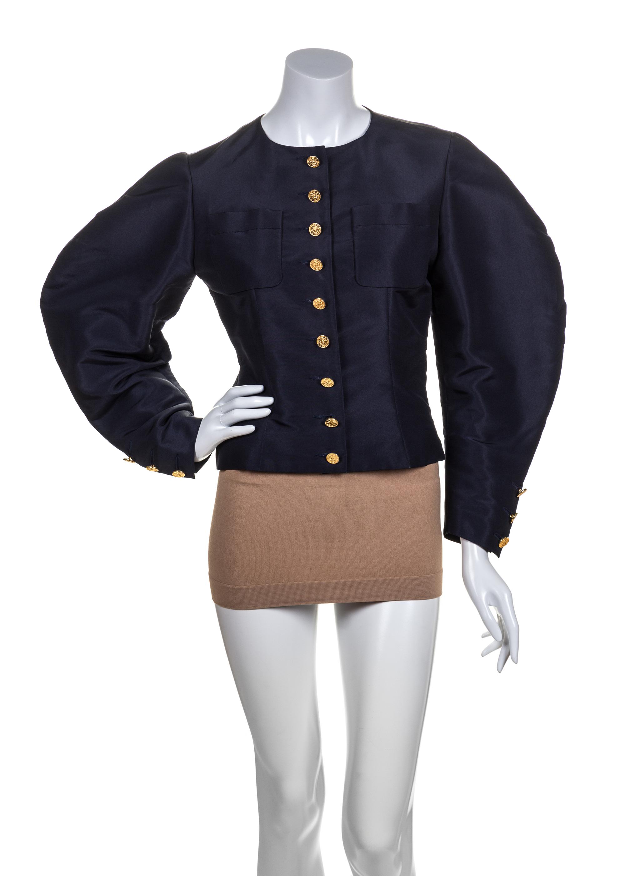 A Chanel Navy Taffeta Jacket,