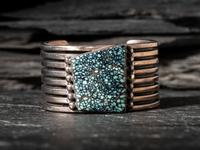 Heavy Sterling Silver and Turquoise Cuff Bracelet