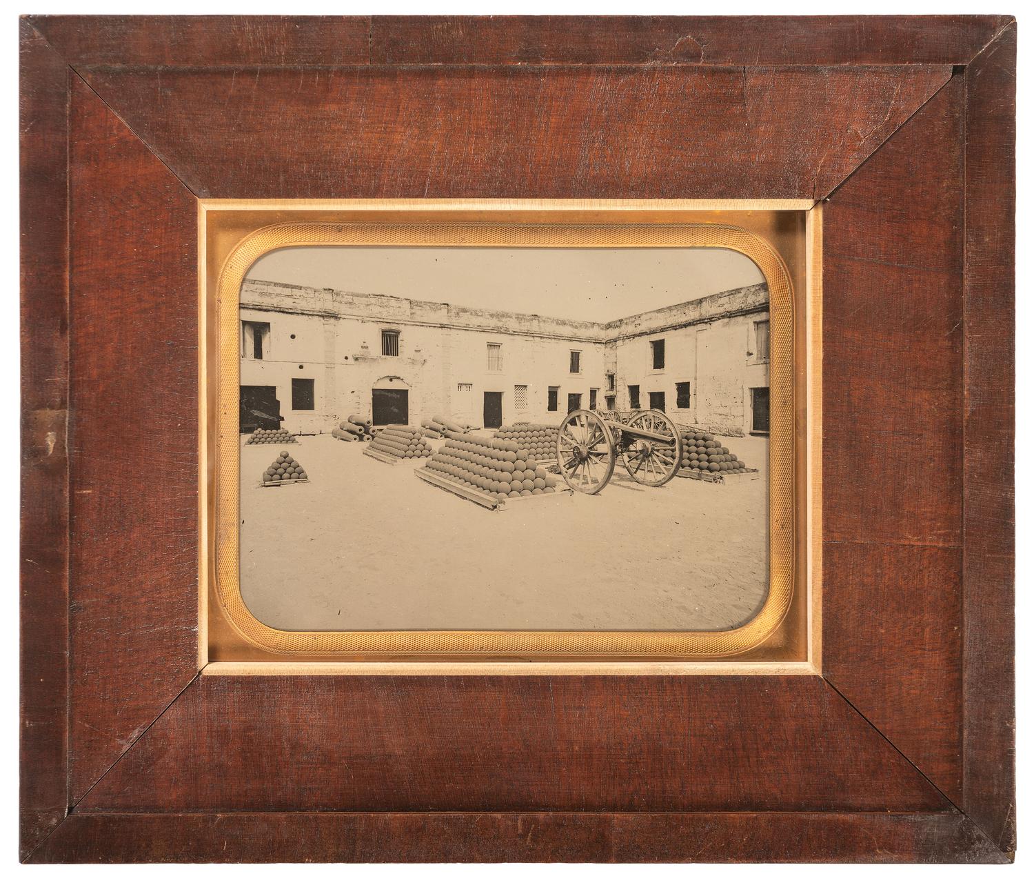 [CIVIL WAR]. Full plate ambrotype of the interior of Fort Marion. Saint Augustine, Florida: ca 1860s.