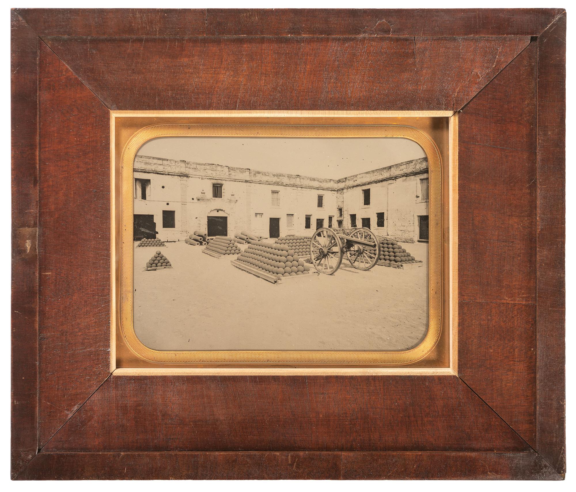 [CIVIL WAR]. Full plate ambrotype of the interior of Fort Marion. Saint Augustine, Florida: ca 1860s.