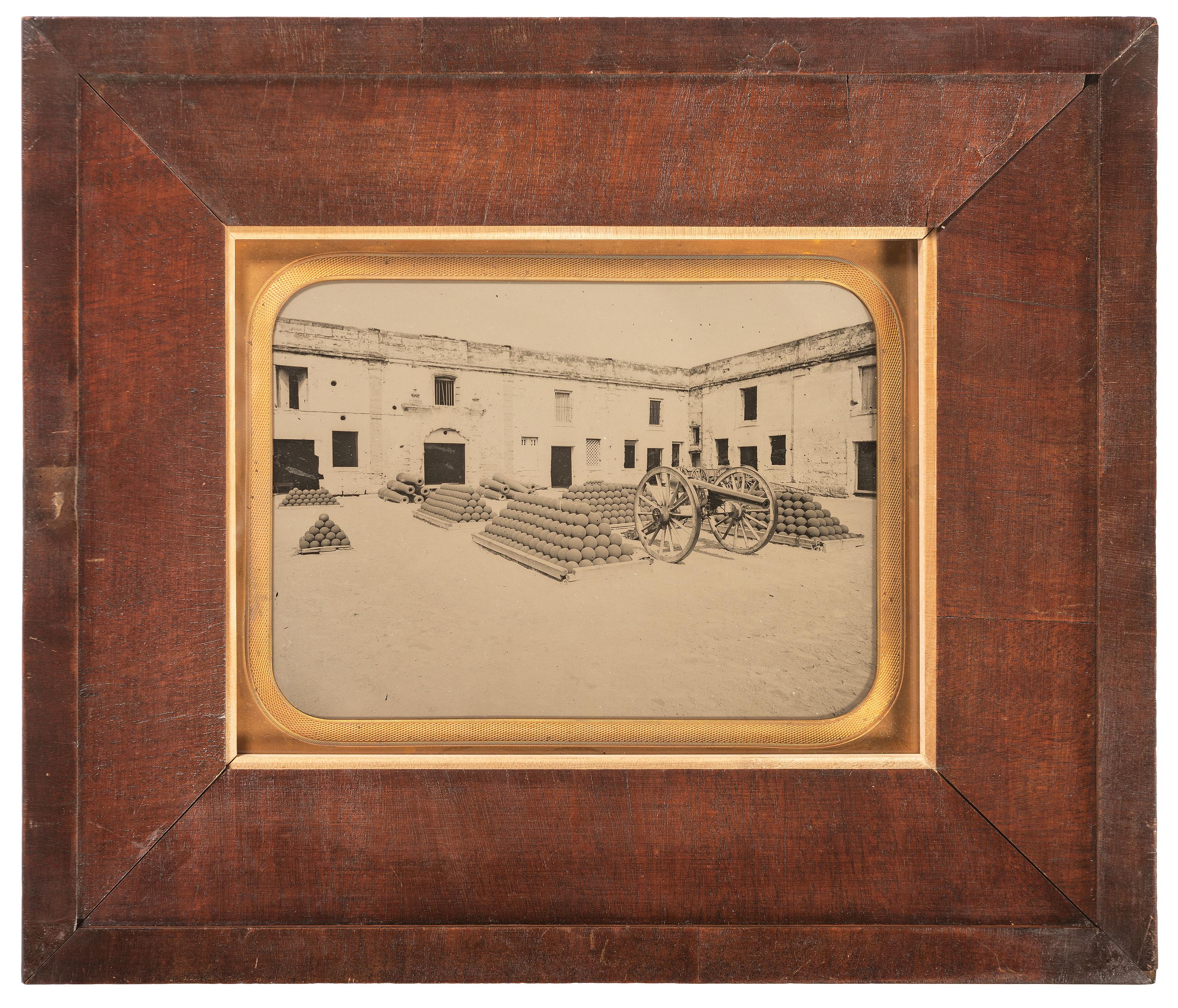 [CIVIL WAR]. Full plate ambrotype of the interior of Fort Marion. Saint Augustine, Florida: ca 1860s.