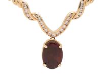 YELLOW GOLD, OPAL AND DIAMOND NECKLACE