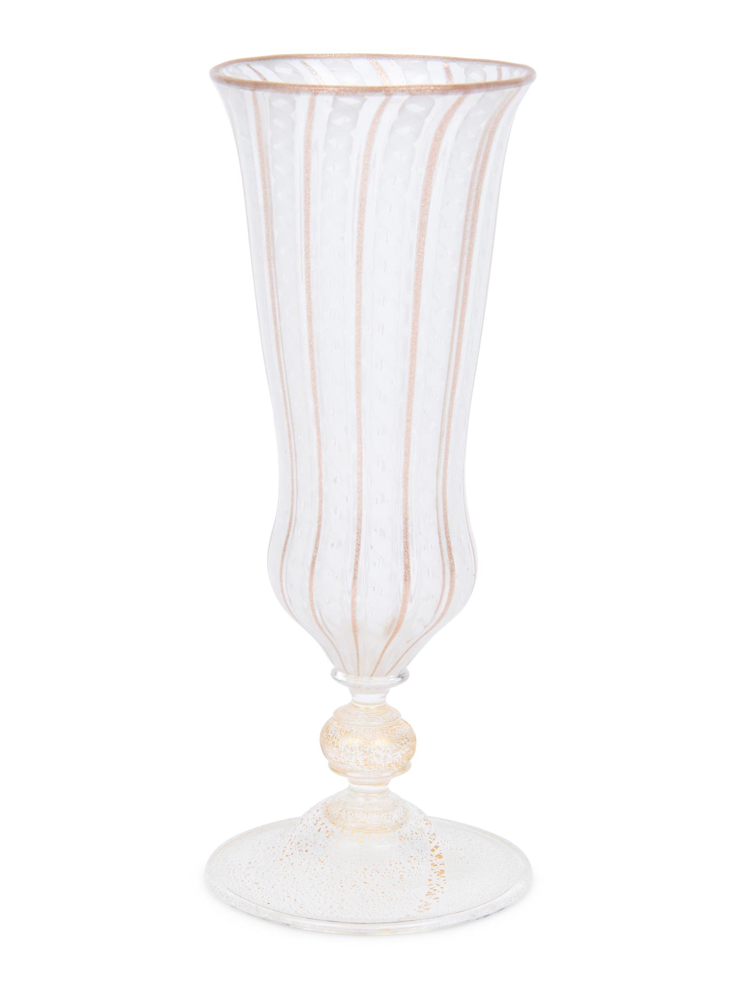 A Set of Murano Glass Champagne Flutes and Dessert Plates