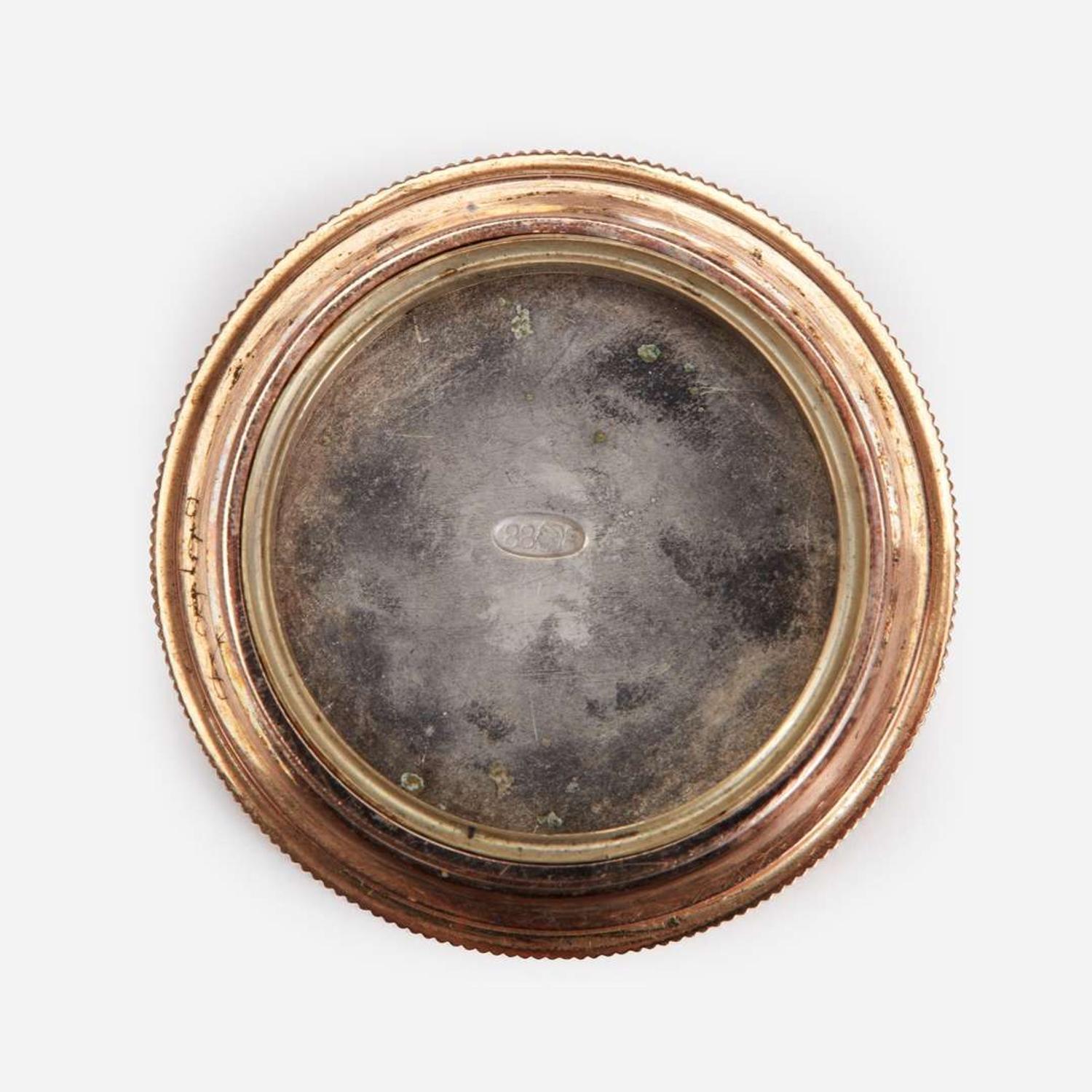 A Fabergé Jewelled, Guilloché Enamel and Two-Color Gold Pomade with the workmaster's mark of Mikhail Perchin, St. Petersburg, before 1899