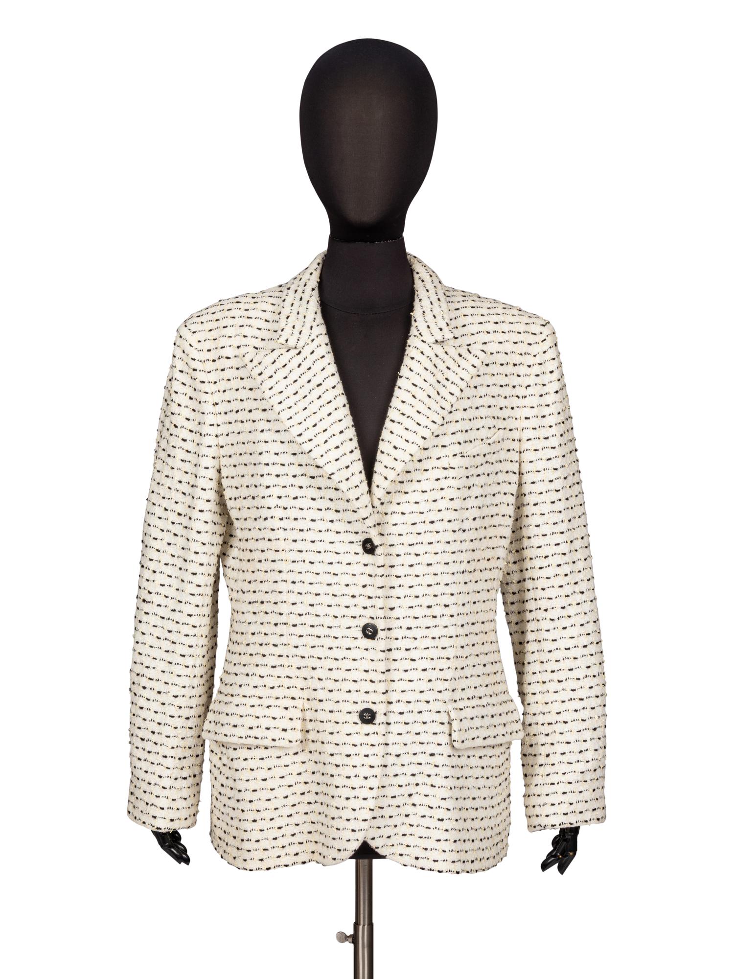 Chanel, White & Black Tweed Jacket