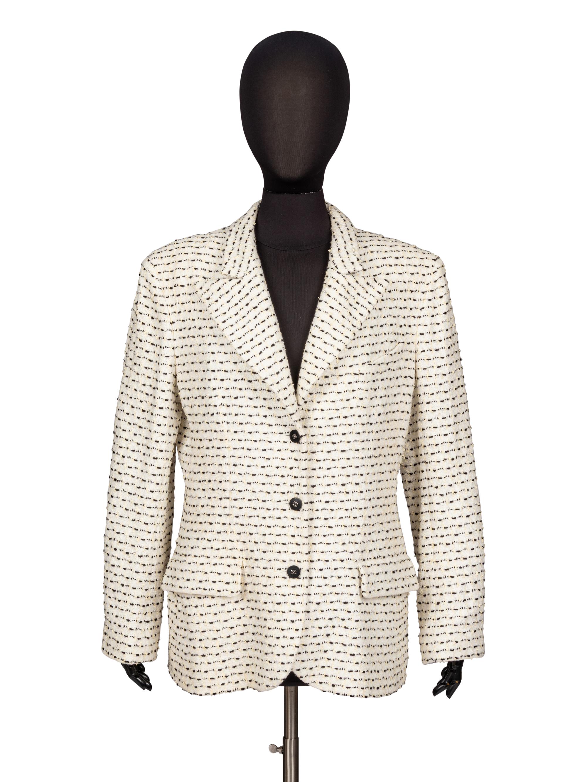 Chanel, White & Black Tweed Jacket