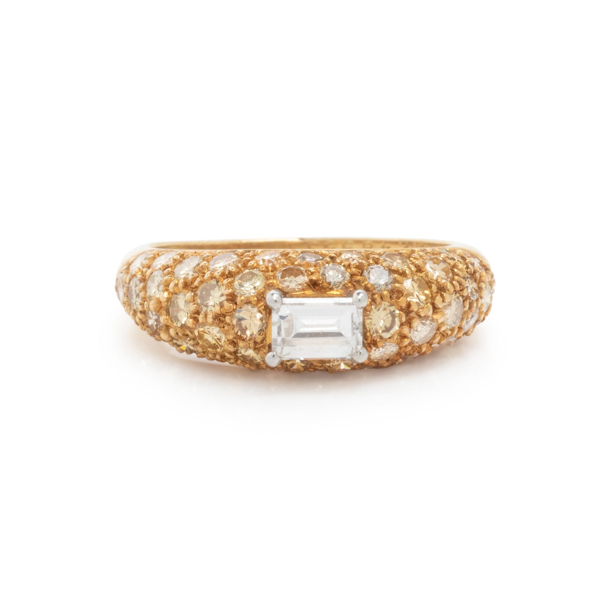 VAN CLEEF & ARPELS, DIAMOND AND YELLOW DIAMOND RING