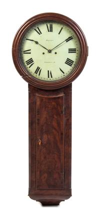 An English Mahogany Regulator Clock, John Piggin of Norwich, Height 50 5/8 inches.