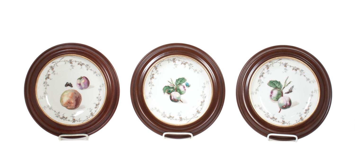 Three Haviland Fruit Plates Diameter 8 1/4 inches.