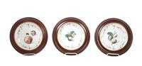 Three Haviland Fruit Plates Diameter 8 1/4 inches.
