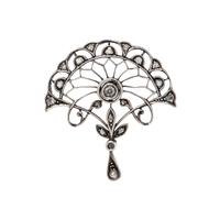 ANTIQUE, SILVER-TOPPED GOLD AND DIAMOND BROOCH