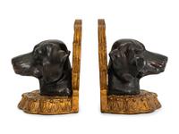 A Pair of Hound's Head Bookends