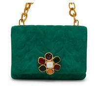 CHANEL, GREEN SUEDE GRIPOIX FLAP BAG