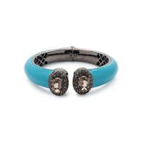SMOKY QUARTZ AND ENAMEL CUFF BRACELET