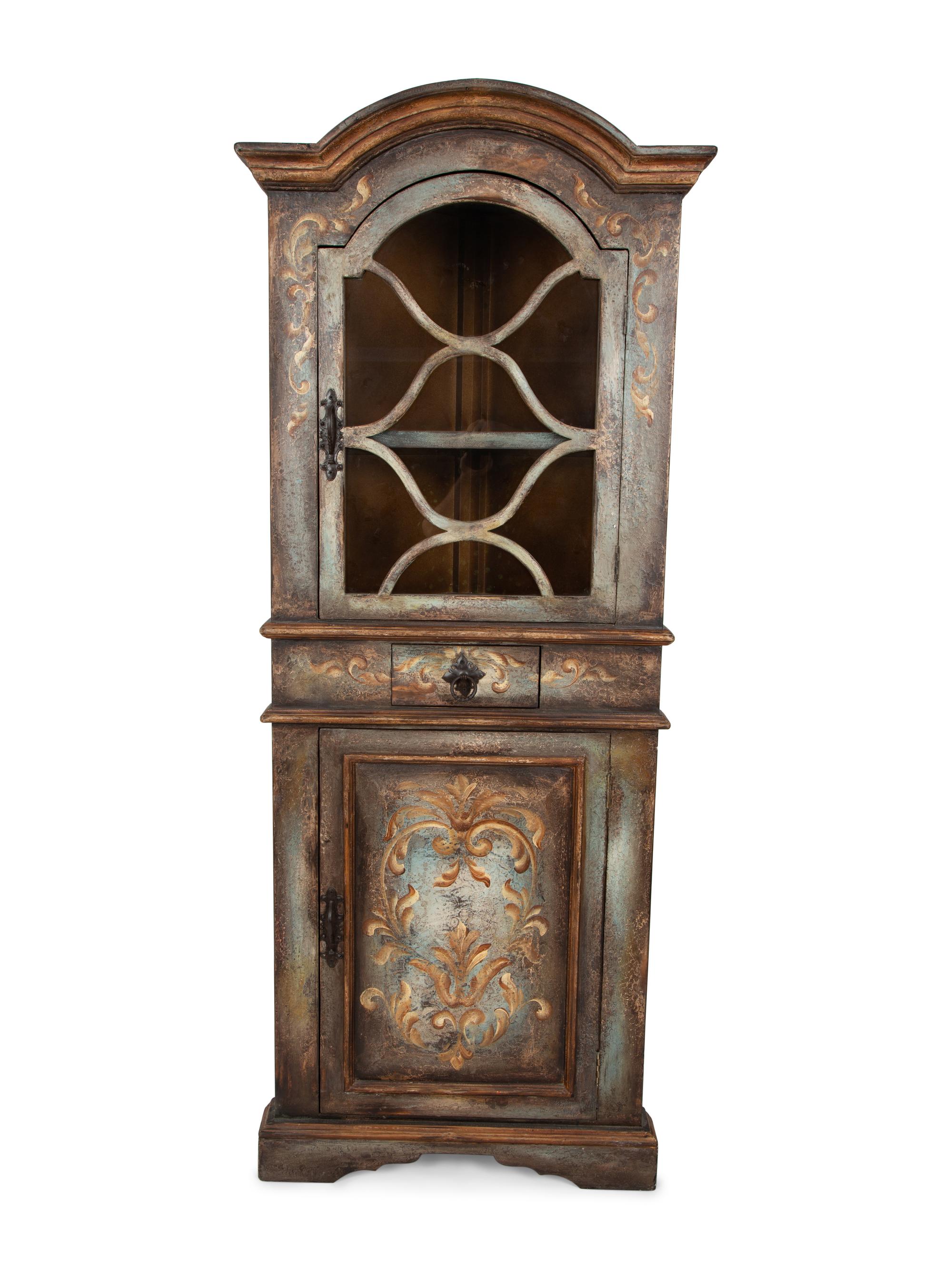 A Venetian Style Painted Corner Cabinet — 20TH CENTURY