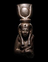 An Egyptian Greywacke Bust of Isis-Hathor