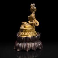 A small Sino-Tibetan gilt-bronze figure of a bodhisattva 中原或西藏地区铜鎏金佛造像 18th century ????