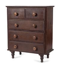 A Federal Five-Drawer Miniature Grain-Painted Chest of Drawers