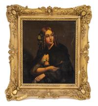 A Continental Painting on Tin 11 1/4 x 9 1/4 inches.