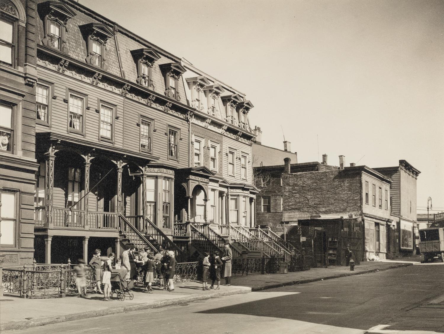 Berenice Abbott (1898-1991) Untitled, New York (Children and brownstones), c. 1935