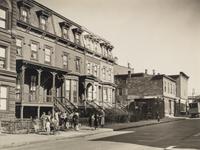 Berenice Abbott (1898-1991) Untitled, New York (Children and brownstones), c. 1935