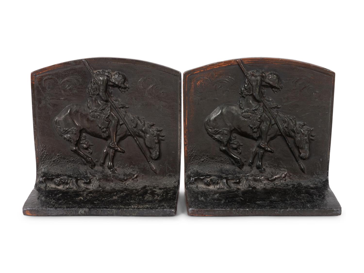 End of the Trail Bronze Bookends