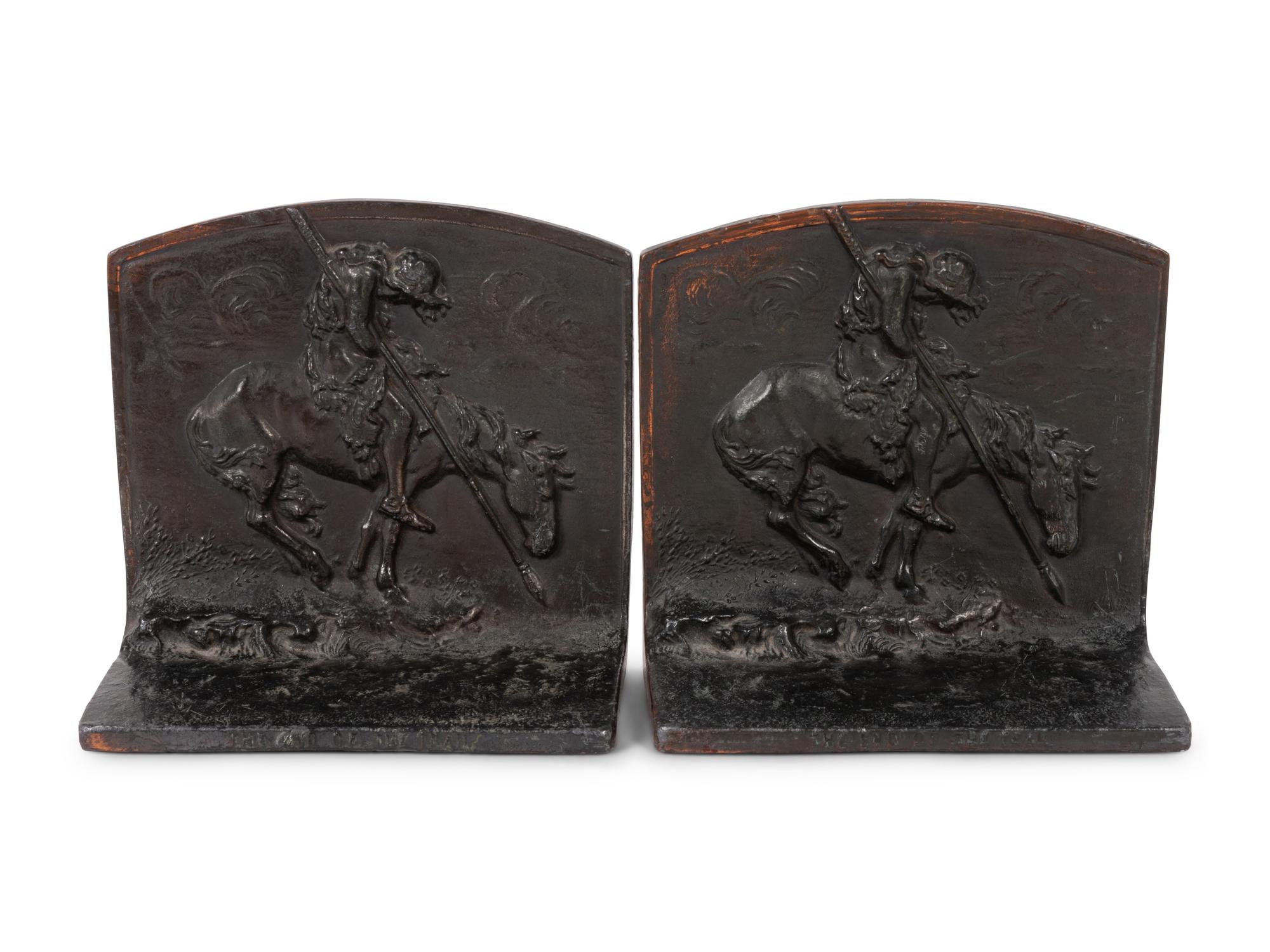 End of the Trail Bronze Bookends