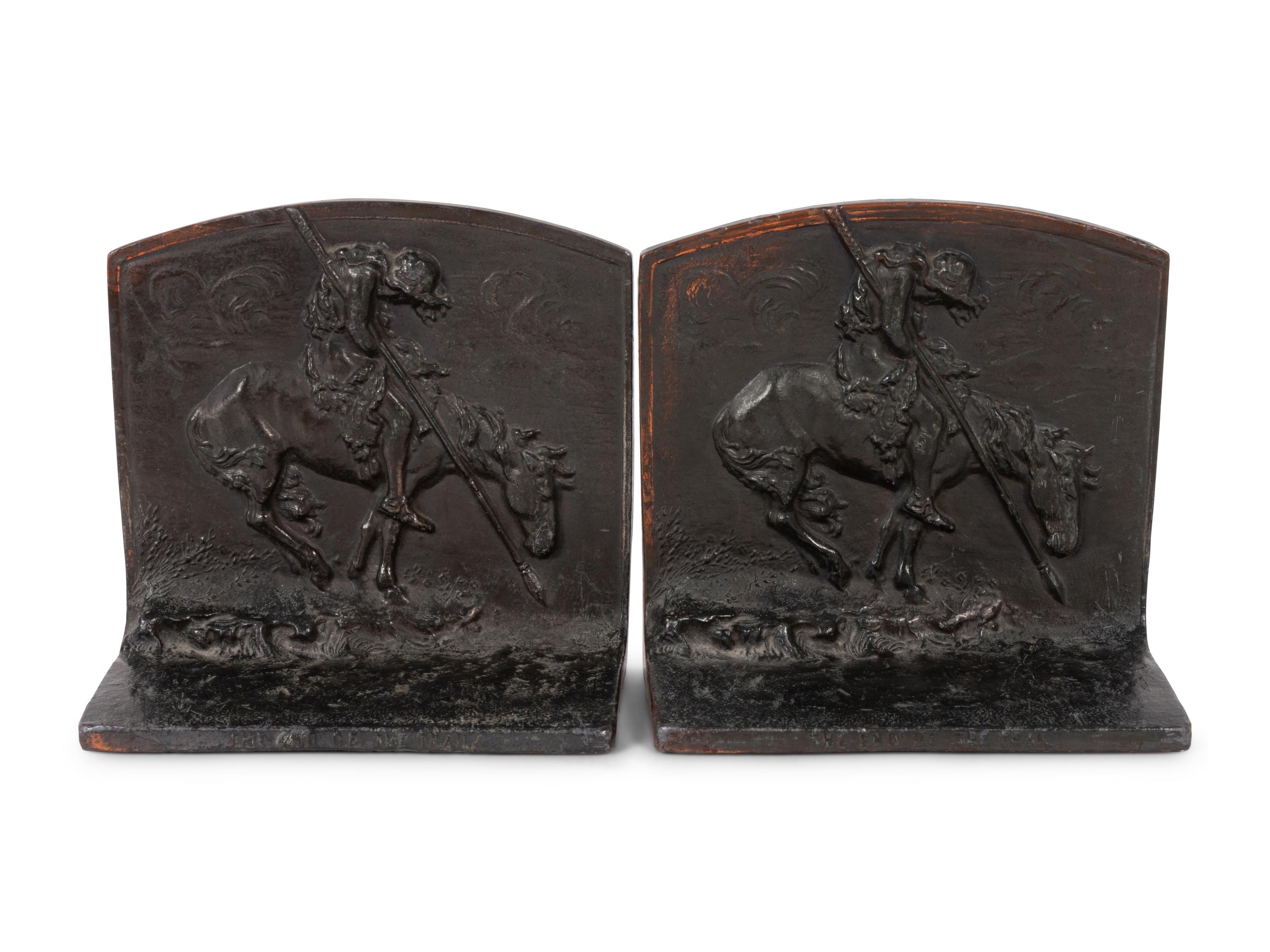 End of the Trail Bronze Bookends