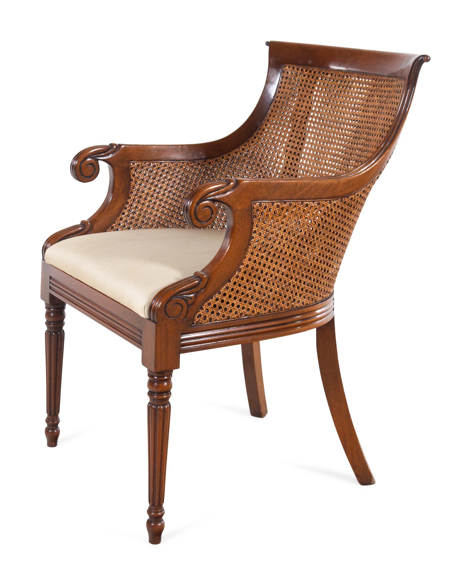 A Regency Style Caned Armchair