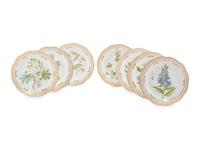 A Set of Seven Royal Copenhagen Flora Danica Reticulated Porcelain Dinner Plates