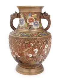 A Cloisonné Decorated Handled Vase