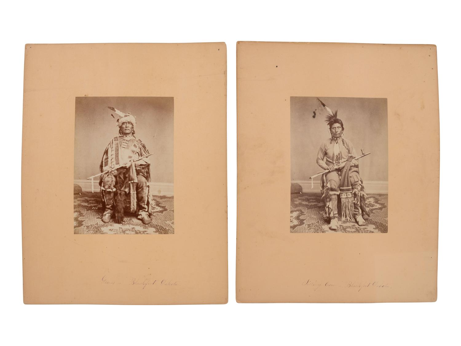 SHINDLER, Antonio Zeno (1823-1899), photographer. A group of 6 albumen photographs of Yankton Sioux Indians. [Washington, DC, 1867].