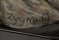 A Group of Six Bronze Bird Sculptures