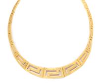 A 14 Karat Yellow Gold Greek Key Motif Necklace, 19.00 dwts.