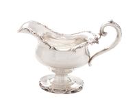 An American Silver Creamer, Black Starr & Frost, New York, NY, Early 20th Century, having scrolling foliate rim and handle, raised on p