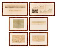 [CHICAGO]. BURNHAM, Daniel. A group of 6 prints and elevations from Burnham's Plan of Chicago , published by the Commercial Club of Chicago, 1909.
