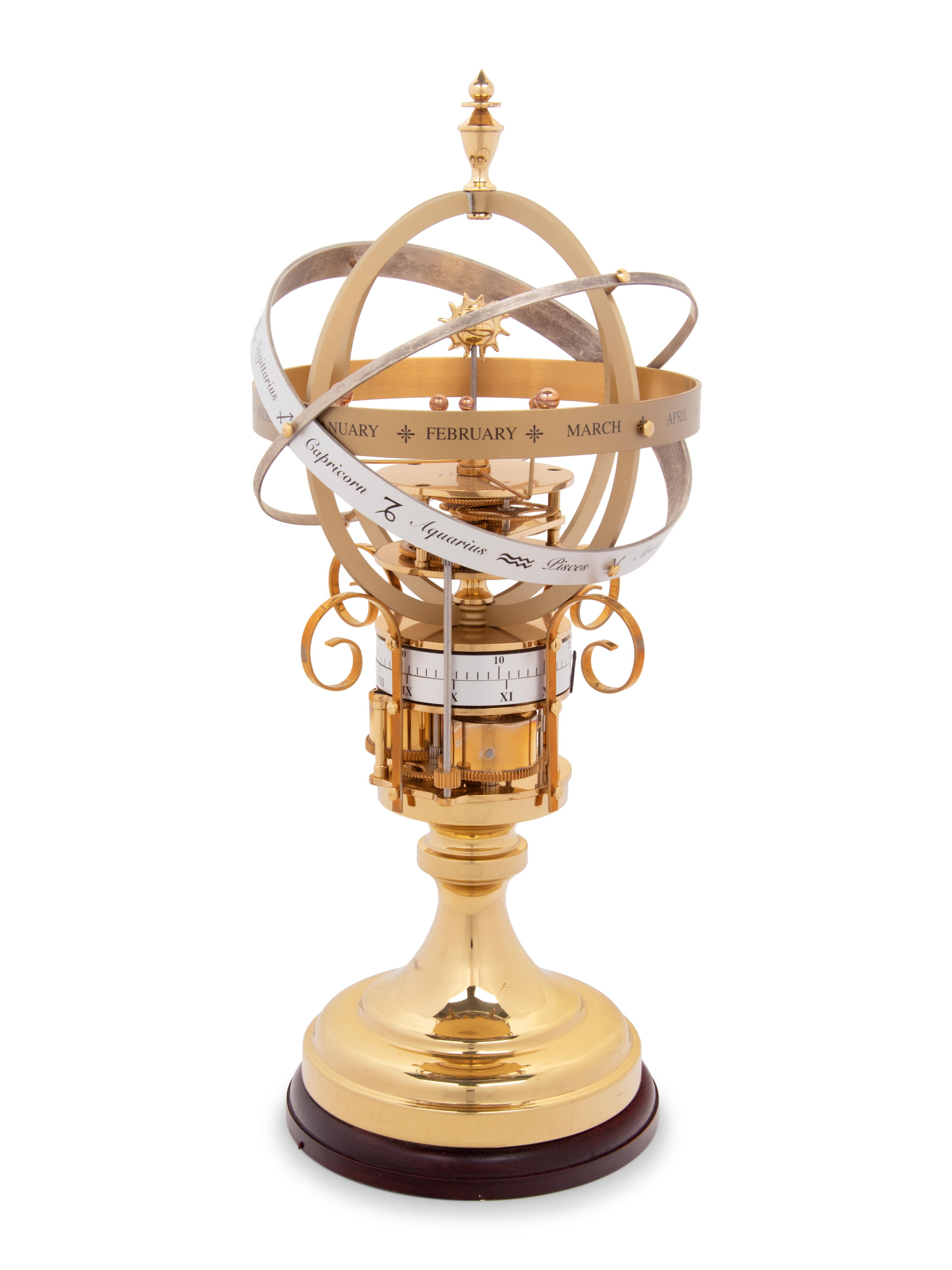 An English Brass Combination Orrery, Armillary Sphere and Annular Clock