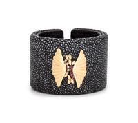 SHAGREEN, DIAMOND AND RUBY CUFF BRACELET