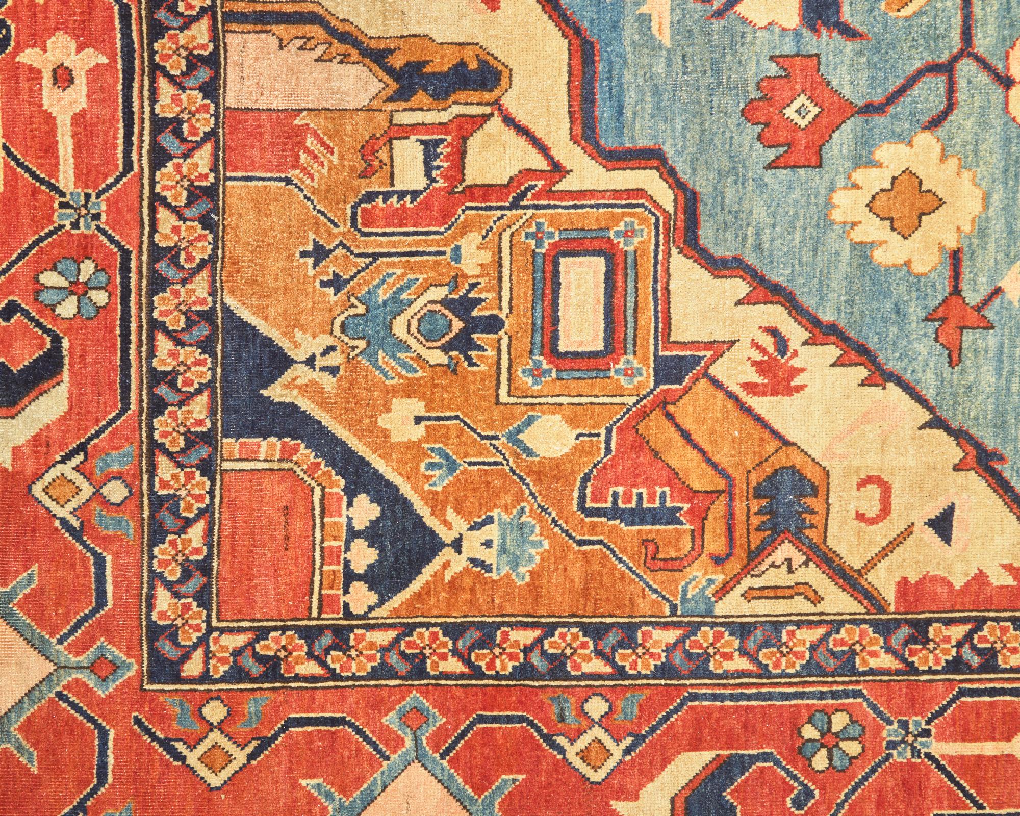A Heriz Design Wool Carpet