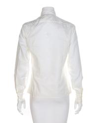 Saint Laurent Rive Gauche White Cotton Button-Up Blouse, 1980-90s Size label: 40/10
