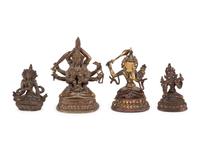 Four Tibetan and Sino-Tibetan Bronze Figures of Bodhisattva