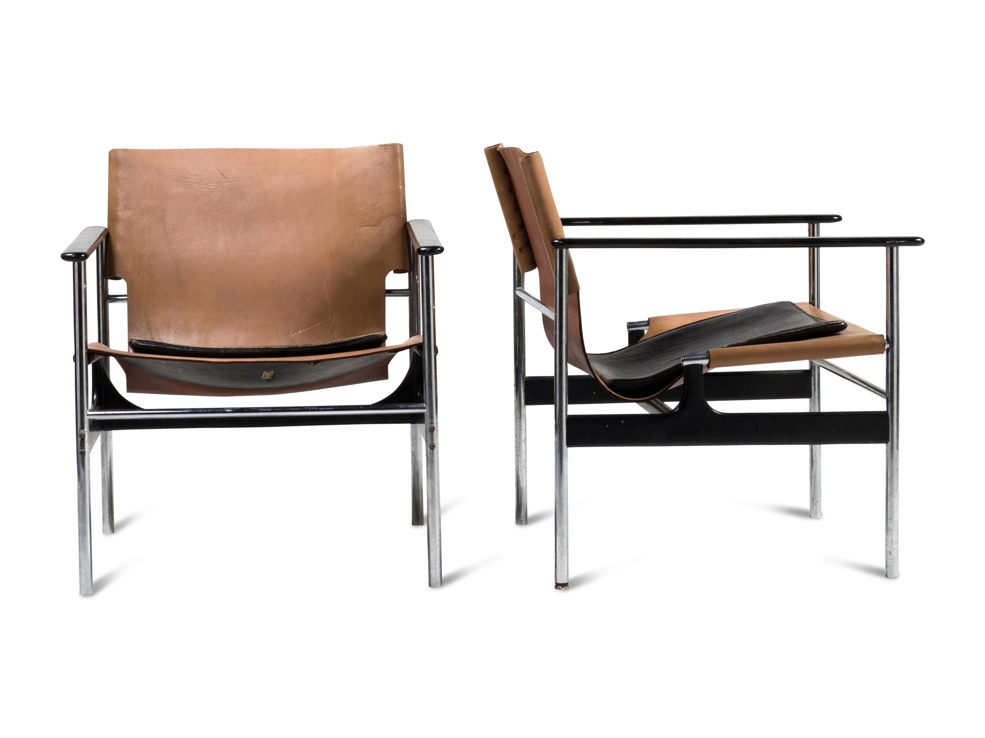Pair of Sling Chairs, model 657 Knoll, USA