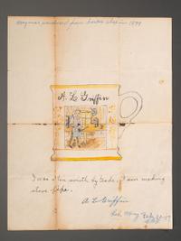 A Preparatory Sketch for a Tinsmith's Porcelain Occupational Shaving Mug Identified to A. L. Griffin
