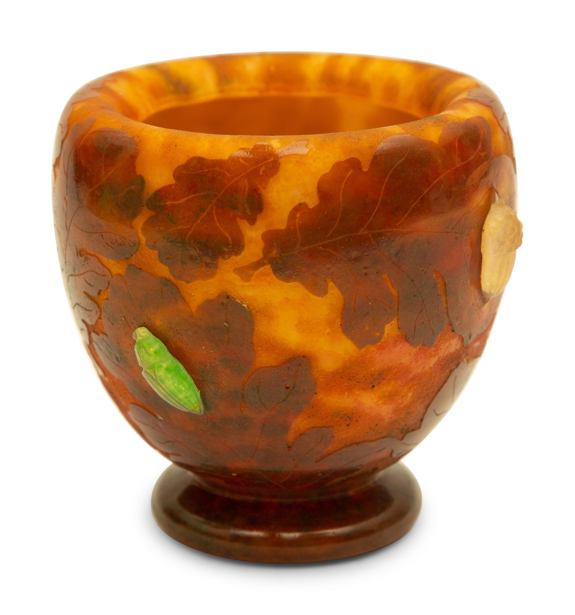 A Daum Feuilles d'Automne Glass Vase