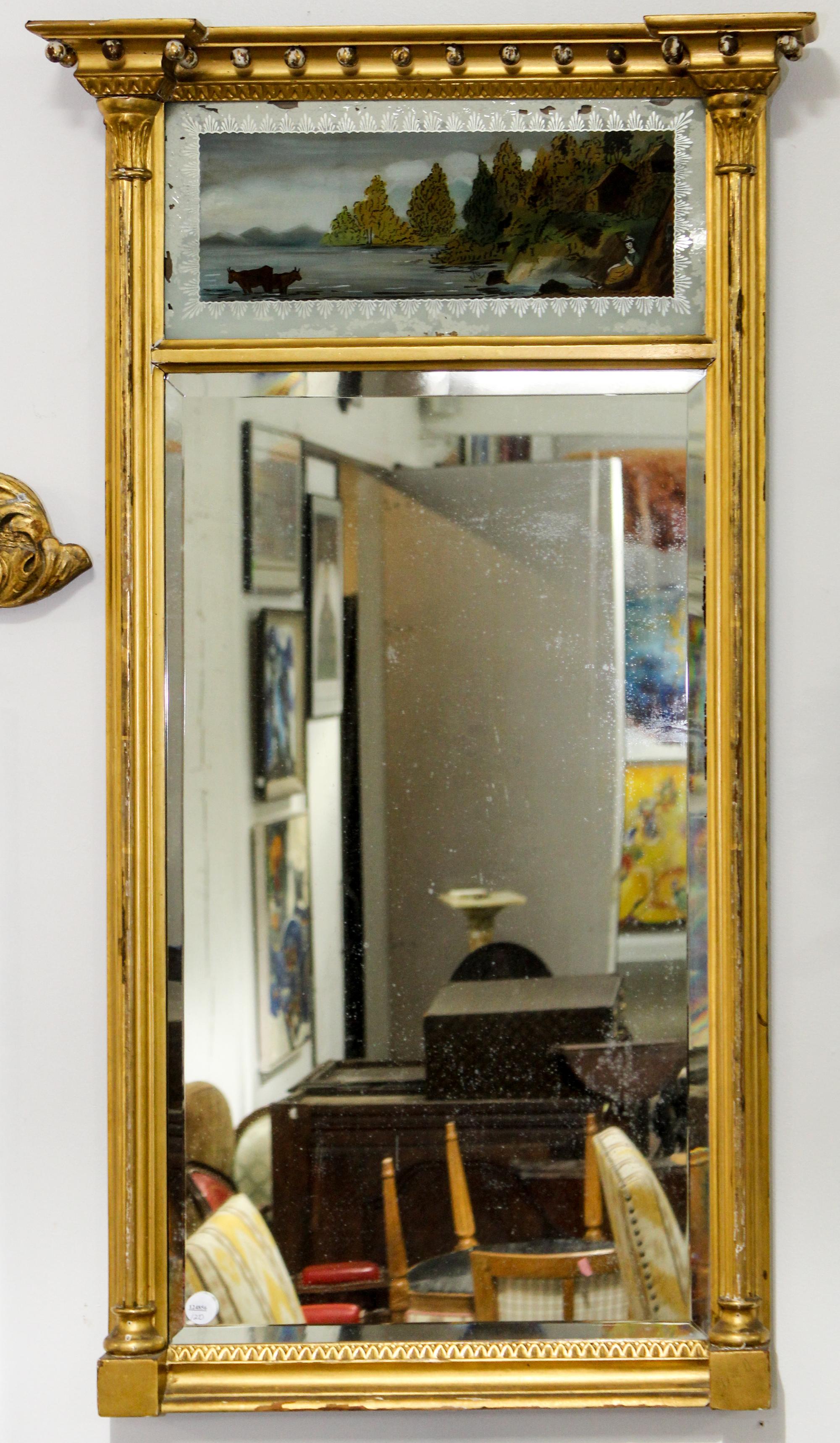 A Federal Style Giltwood Pier Mirror Height 44 3/4 x width 24 inches. — 19TH CENTURY