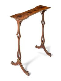 A George III Brass-Mounted Mahogany and Yew Wood Occasional Table