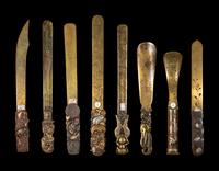Eight Japanese Mixed-Metal Page Turners