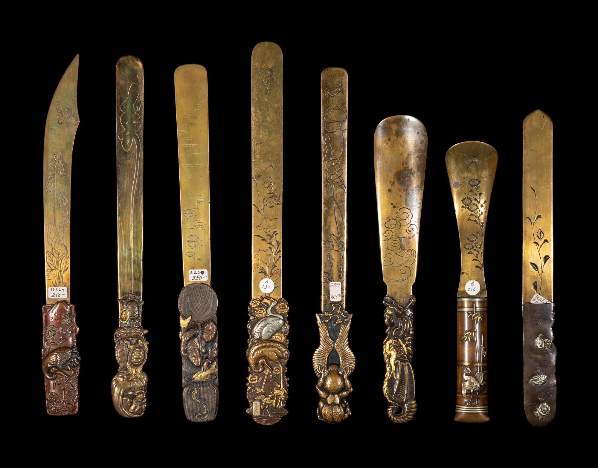 Eight Japanese Mixed-Metal Page Turners